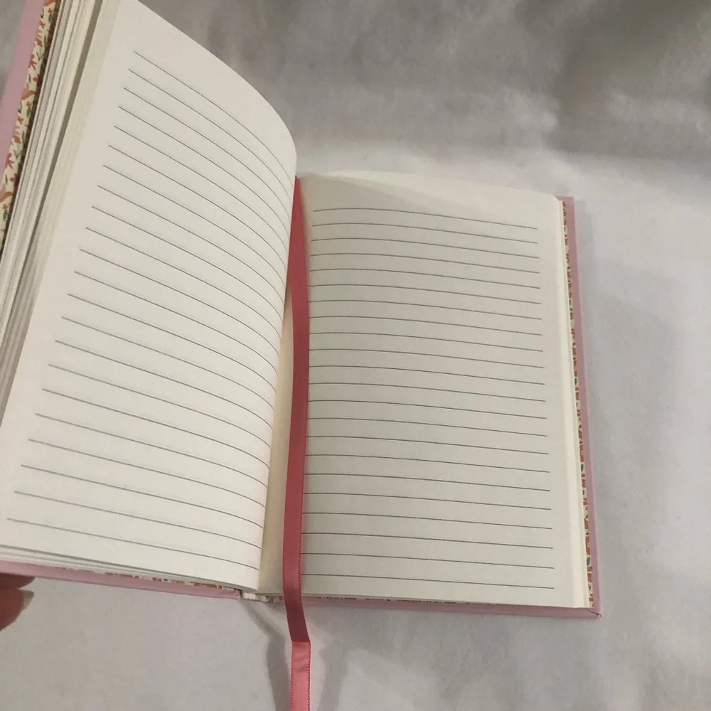 Pink Floral Hardcover Journal with Elastic Closure.5”X 7”